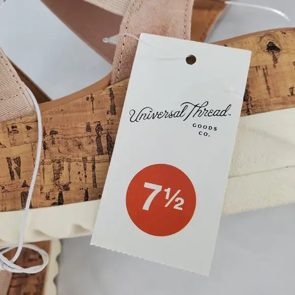 Universal Thread Womens 7.5‎ Benni Heels Sporty Platform Sandals Blush New - Picture 5 of 6